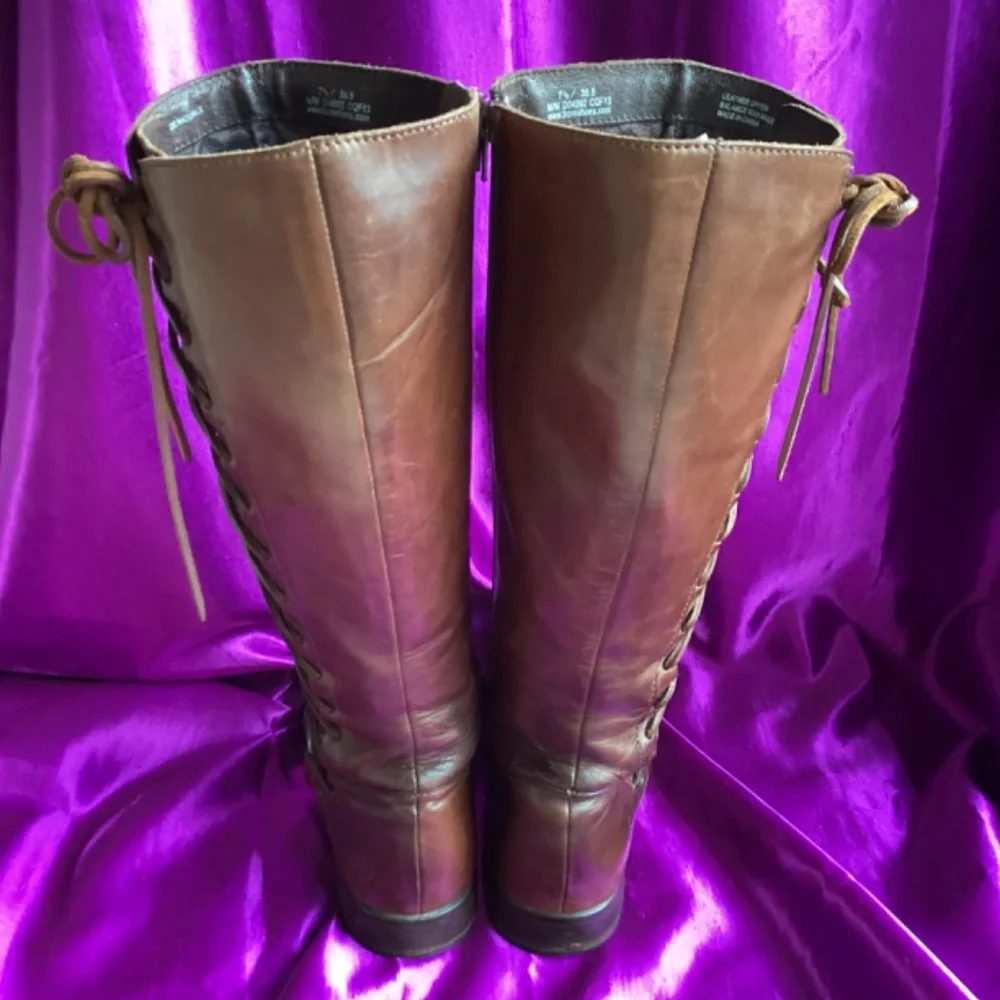Born Brown Over-the-Knee Lace-Up Riding Boots